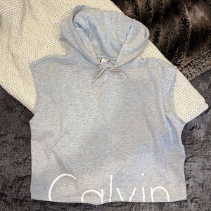 Calvin Klein Women’s Cropped Sleeveless Hoodie